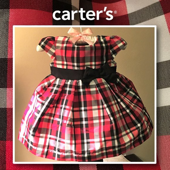 CARTER'S Tartan Plaid Satin Occasion Dress - Picture 1 of 11